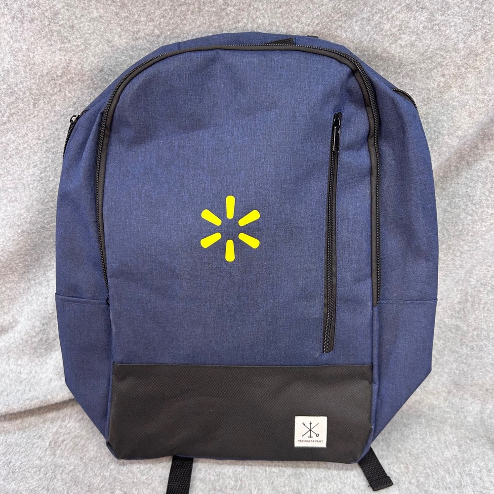 Walmart Spark Logo Unisex Navy Merchant & Craft Backpack Laptop Sleeve OS